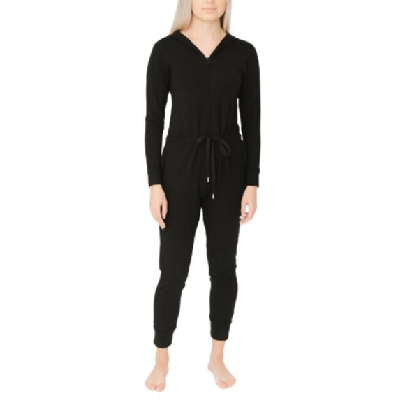 Smash + Tess Womens Large Harris Hoodie Romper in Midnight Black - Picture 1 of 14